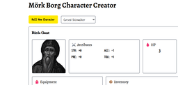 Mörk Borg Character Generator